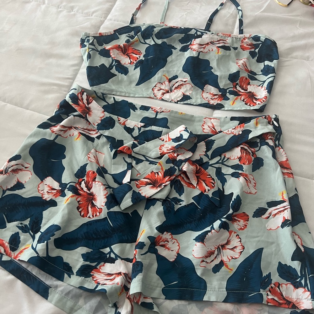 Crop top with shorts to match